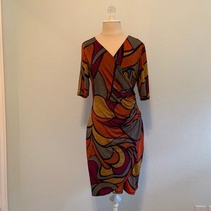 Size S  J.B.S. Abstract Wrap Dress